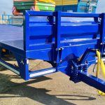 OK Engineering 26ft bale trailer. 560/45/22.5 wheels, radial tyres. Adjustable headboard & strap box